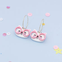 Cargar imagen en el visor de la galería, Pendientes Gatita blanca