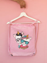 Cargar imagen en el visor de la galería, Mochila rosa de algodón unicornio Aduchis y  Lolo