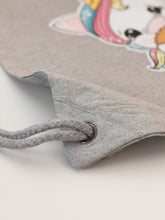 Cargar imagen en el visor de la galería, Mochila gris de algodón unicornio Aduchis bailarina