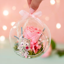 Cargar imagen en el visor de la galería, Rosa preservada bola 10 cm "Yo amo a mi dragón"