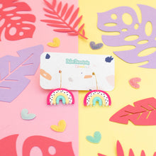 Cargar imagen en el visor de la galería, Pendientes Arcoiris Fucsia