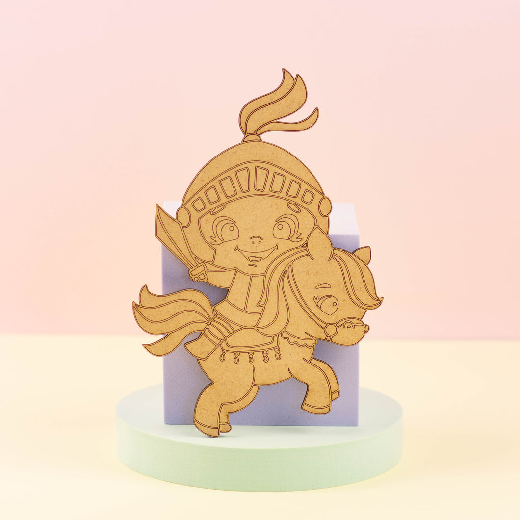 Placa de madera Sant Jordi en Caballo