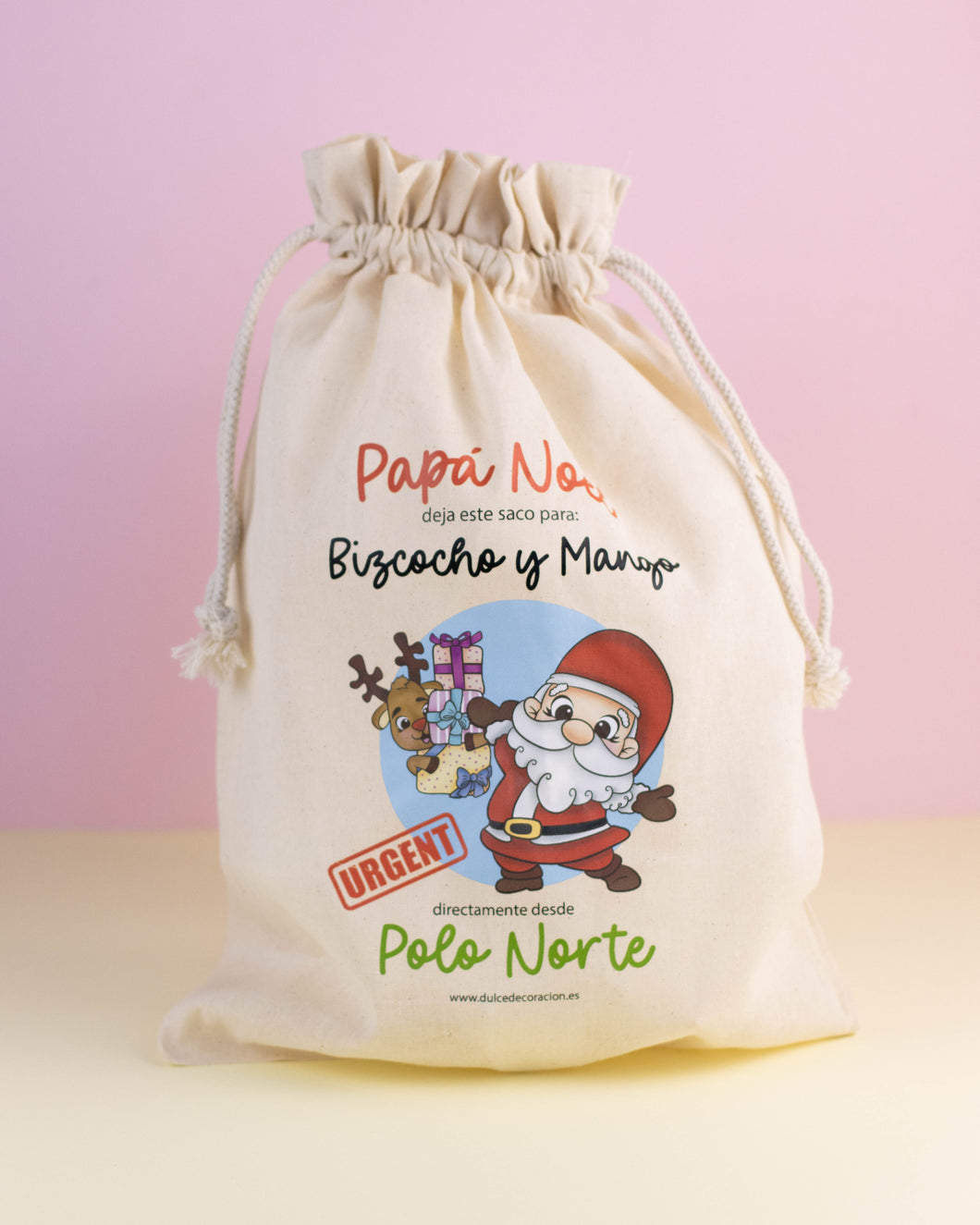 Bolsa navideña papa noel ROJO - Dulce Decoración