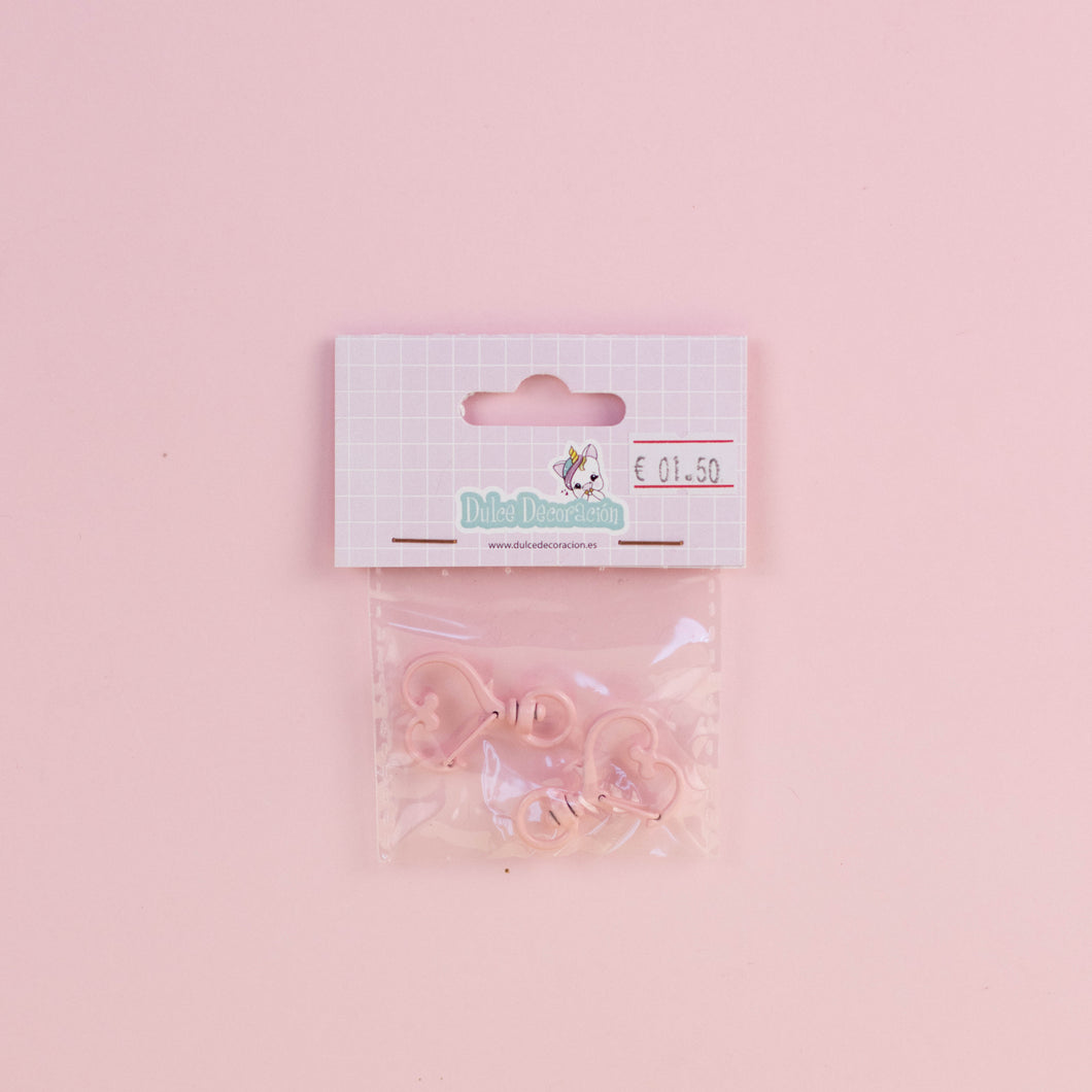 Hebilla de metal corazón rosa