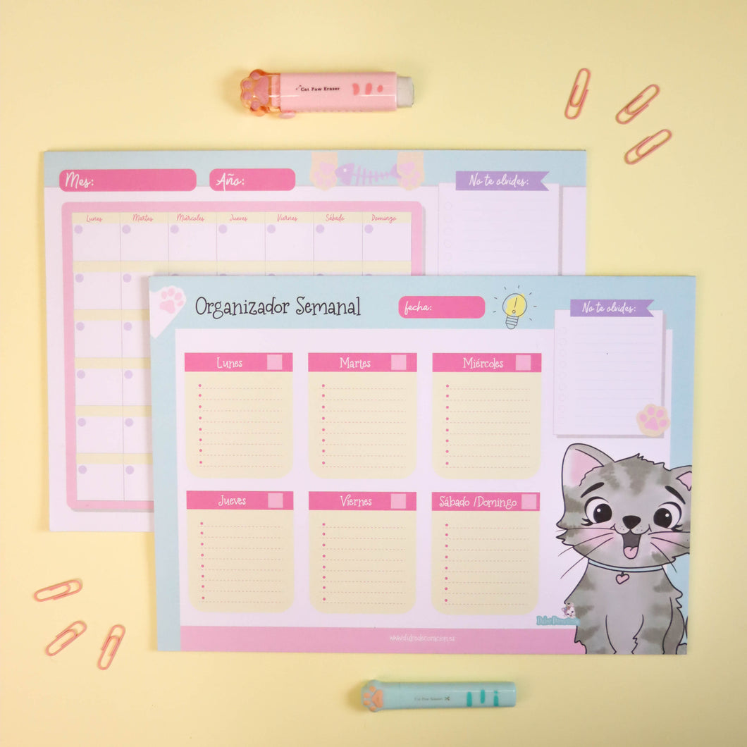 Planificador semanal Gatitos - Dulce Decoración