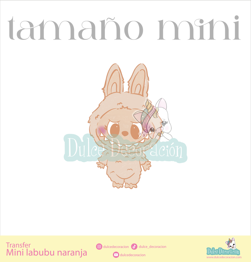 Mini labubu naranja (TAMAÑO PEQUEÑO)