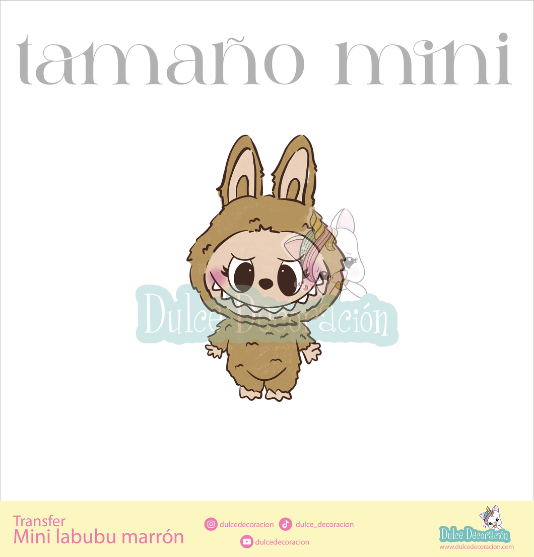 Mini labubu marrón (TAMAÑO PEQUEÑO)