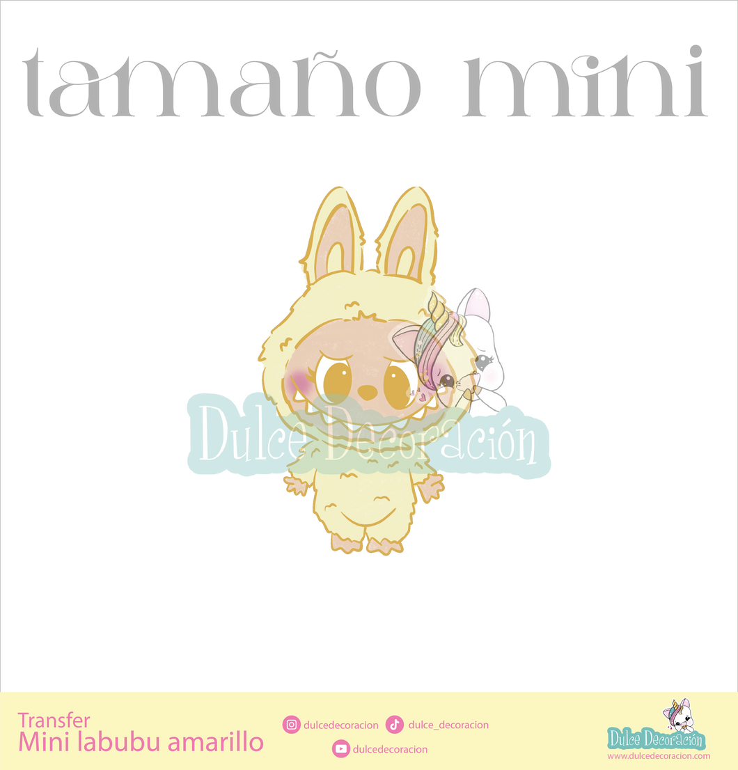 Mini labubu amarillo (TAMAÑO PEQUEÑO)