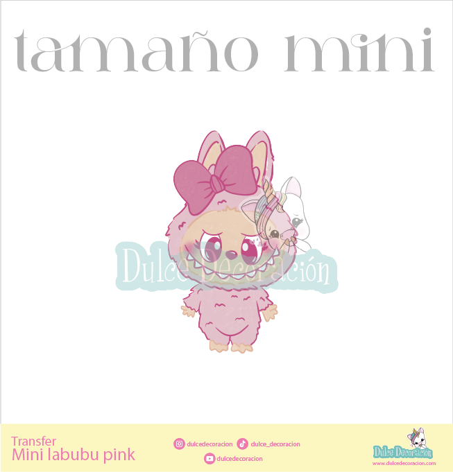 Mini labubu pink