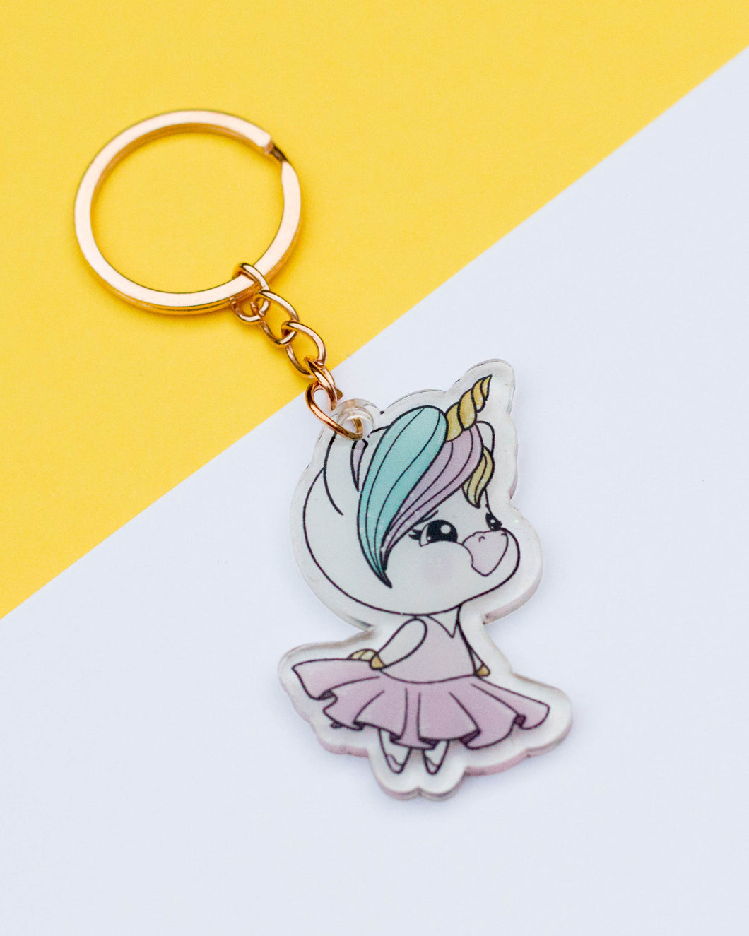 Llavero metacrilato unicornio Aduchis bailarina