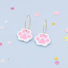 Cargar imagen en el visor de la galería, Pendientes Patita miau miau blanco
