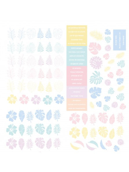 DIE CUTS - AL SOLECITO HOJAS TROPICALES Y PALABRAS