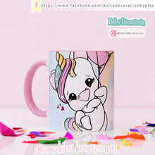 Cargar imagen en el visor de la galería, Taza coleccionable Unicornio Aduchis globos
