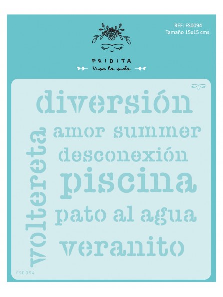 PALABRAS AL SOLECITO - STENCIL 15X15CM